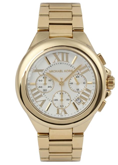 michael kors stainless gold-tone mechanical watch mk-3090|Oversized Maritime Gold.